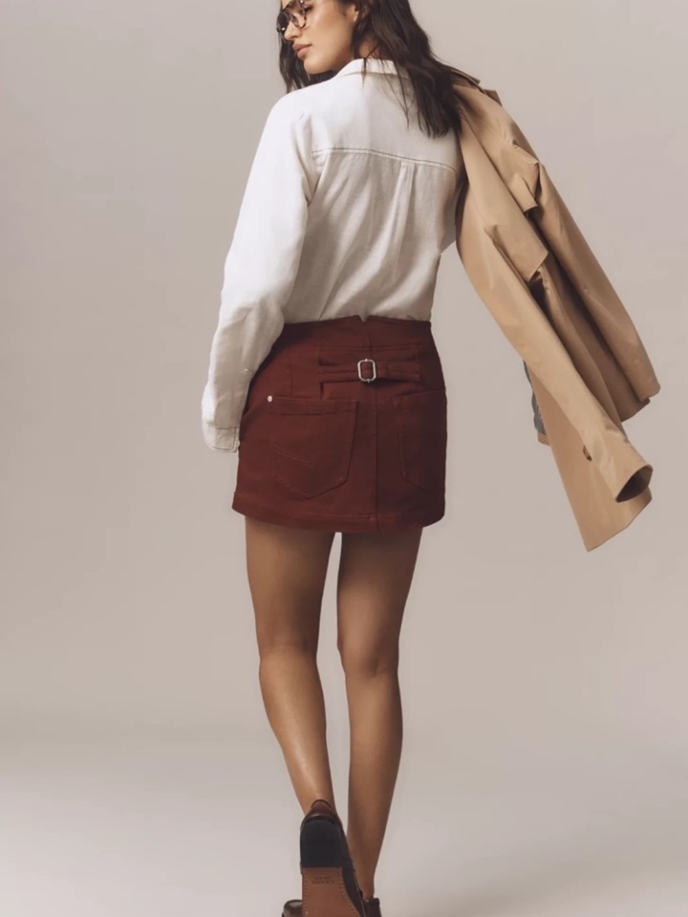 Anthropologie Kit High-Rise Utility Skort by Pilcro, Dark Brick, 28 - Picture 4 of 17